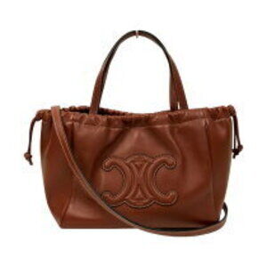 Celine Cabas Drawstring Cuir Triomphe Tan Calfskin Gold